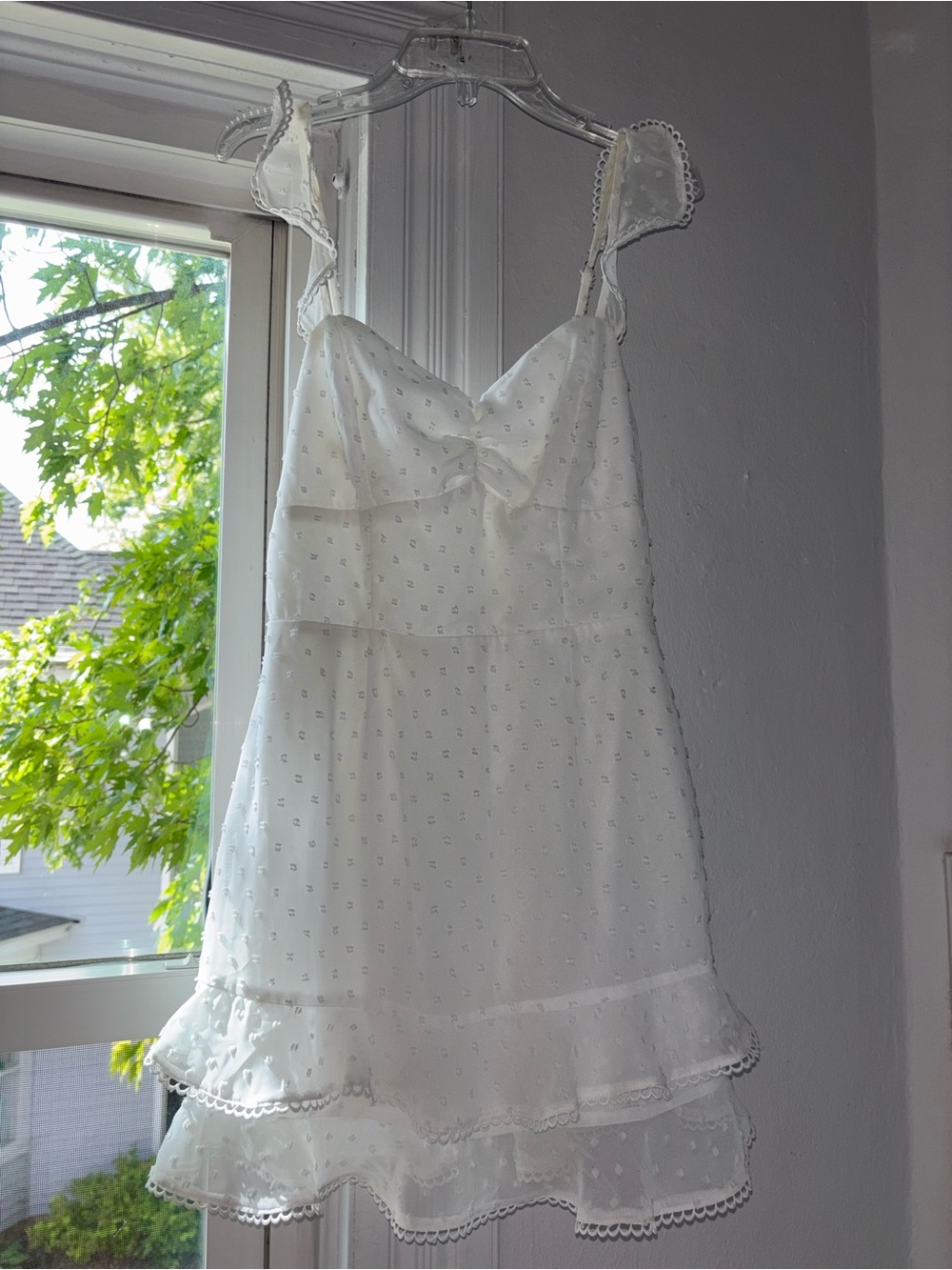 Hello Molly White Dot Mini Dress